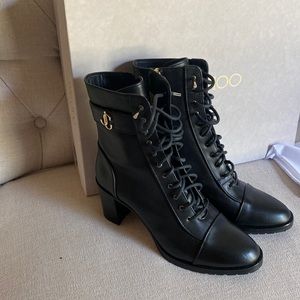Jimmy Choo zipper/lace up booties never worn